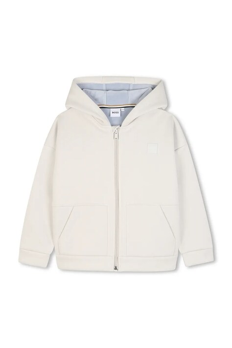 BOSS Bluza z kapturem dziecięca beżowa J53369
