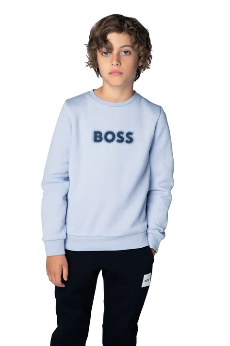 BOSS Mikina dětská s bavlnou modrá J53395