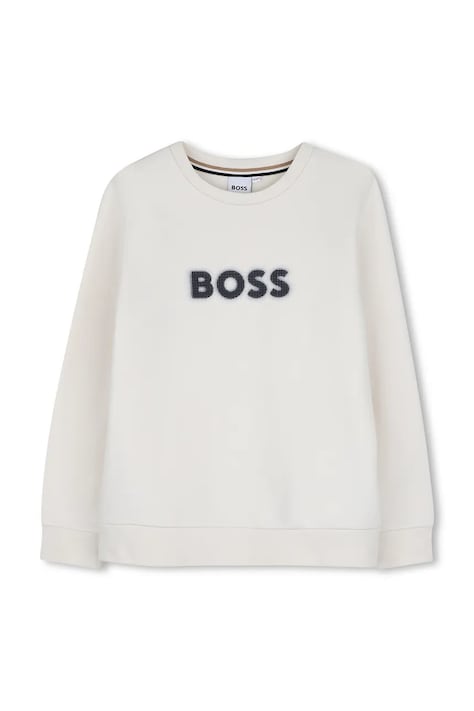 BOSS Mikina detská s bavlnou béžová J53395
