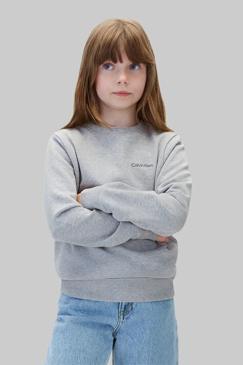 Calvin Klein Jeans bluza dziecięca bawełniana szara LVCKTJB10U