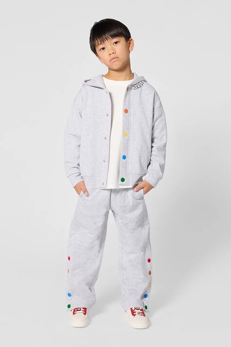 Kenzo bluza rozpinana z kapturem dziecięca bawełniana szara K61927