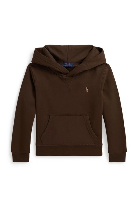 Polo Ralph Lauren μπλούζα με κουκούλα παιδική με βαμβάκι καφέ 322749954506