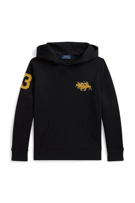 Polo Ralph Lauren Dukserica sa kapuljačom za djecu s pamukom crna 323B28143001