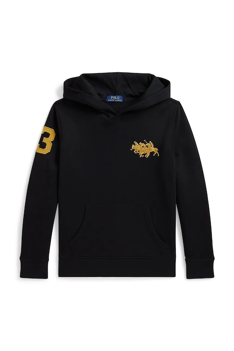 Polo Ralph Lauren Dukserica sa kapuljačom za djecu s pamukom crna 323B28143001