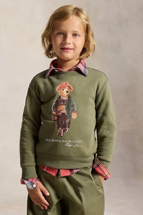 Polo Ralph Lauren Μπλούζα παιδική με βαμβάκι πράσινη 322B27294001