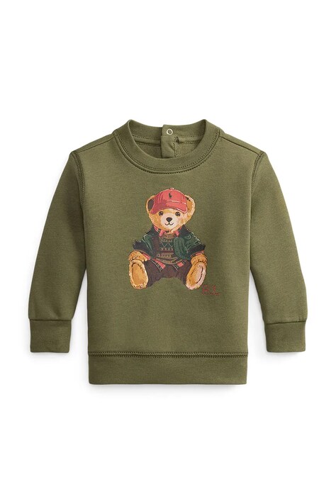 Polo Ralph Lauren Dukserica sa flisom za djecu s pamukom zelena 320B30216001
