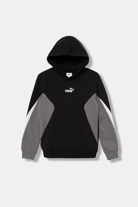 Puma bluza z kapturem dziecięca z bawełną ESS BLOCK Hoodie FL B czarna 694735