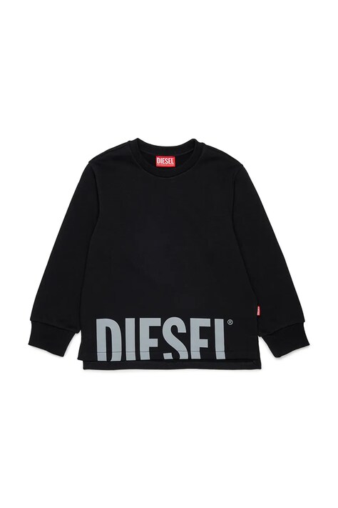 Diesel μπλούζα παιδική βαμβακερή SRES OVER SWEAT-SHIRT μαύρη J03035
