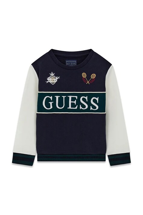 Guess bluza dziecięca bawełniana granatowa N6YQ08 K4101