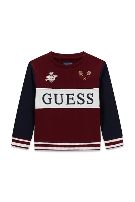 Guess bluza dziecięca bawełniana bordowa N6YQ08 K4101