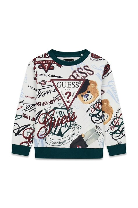 Guess bluza dziecięca bawełniana biała N6YQ07 K4100