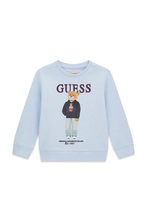 Guess bluza dziecięca bawełniana niebieska N6YQ05 K4096