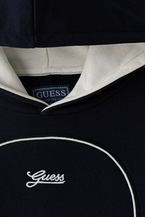 Guess кофта з капюшоном дитяча бавовняна — AW26-BLBZYZ, темно-синій — фото 3