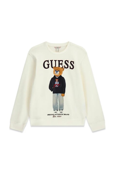 Guess bluza dziecięca bawełniana beżowa L6YQ07 K4049