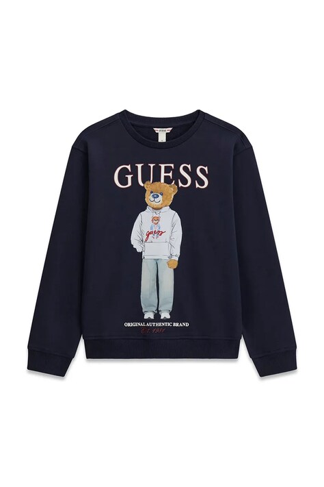 Guess bluza dziecięca bawełniana granatowa L6YQ07 K4049