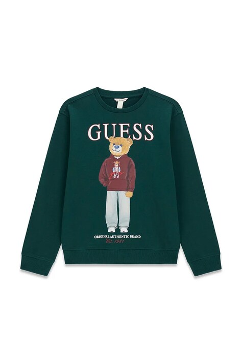 Guess bluza dziecięca bawełniana zielona L6YQ07 K4049