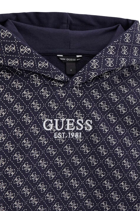 Guess кофта з капюшоном дитяча бавовняна — AW26-BLBZZ1, темно-синій — фото 3