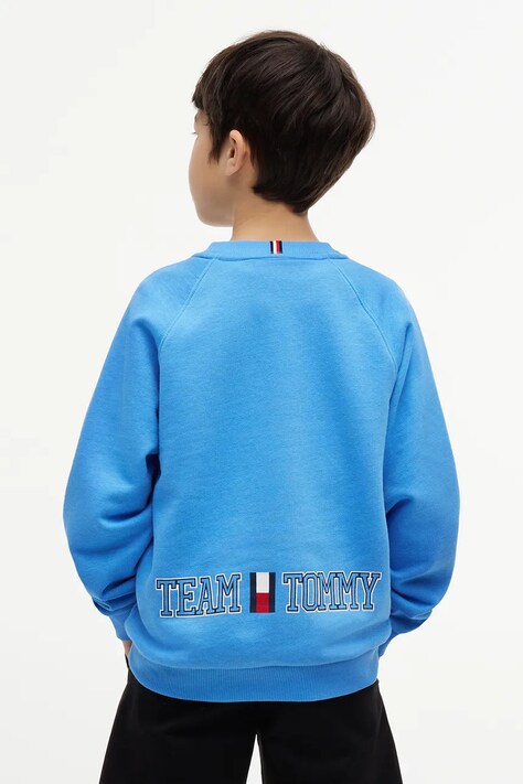 Tommy Hilfiger bluza dziecięca bawełniana niebieska KB0KB10509