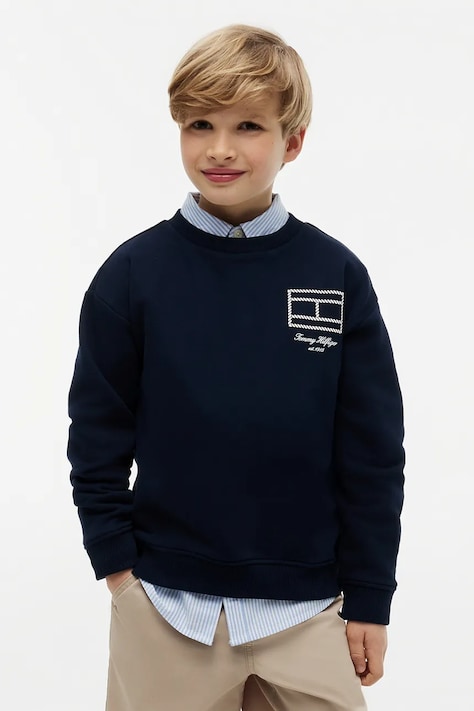 Tommy Hilfiger bluza dziecięca bawełniana granatowa KB0KB10594