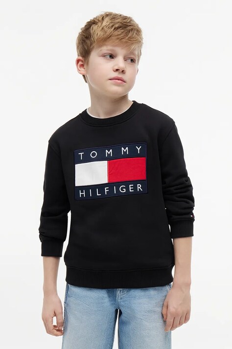 Tommy Hilfiger bluza dziecięca bawełniana granatowa KS0KS00709