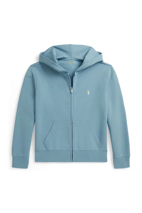 Polo Ralph Lauren dukserica na zakopčavanje sa kapuljačom za djecu s pamukom plava 323A95762002