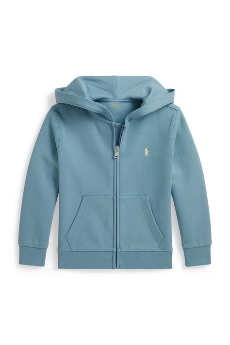 Polo Ralph Lauren dukserica na zakopčavanje sa kapuljačom za djecu s pamukom plava 322A95762002