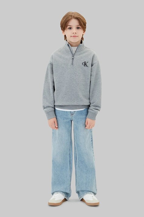 Calvin Klein Jeans bluza dziecięca z bawełną szara LVCKTJB47B