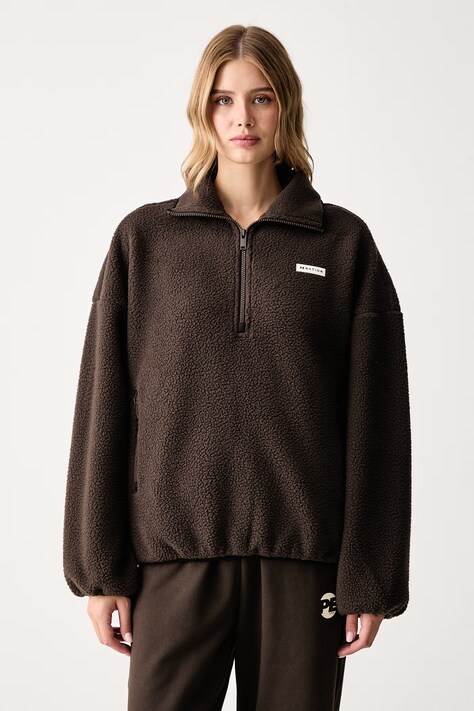 P.E Nation Bluza damska polarowa Rotate brązowa 263J088