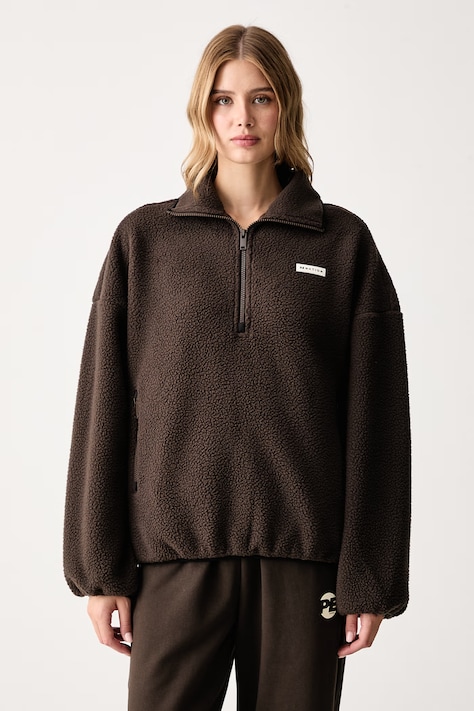 P.E Nation Bluza damska polarowa Rotate brązowa 263J088