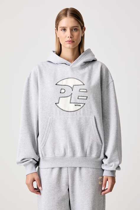 P.E Nation Bluza z kapturem damska z bawełną Voltage szara 263H119
