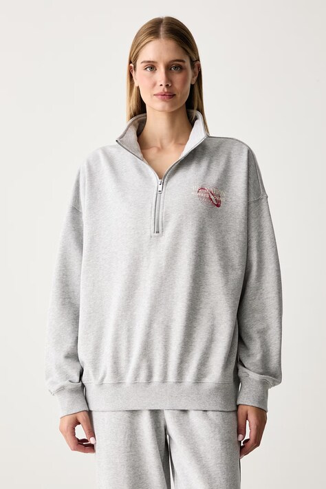 P.E Nation Bluza treningowa damska bawełniana Snap szara 263F134