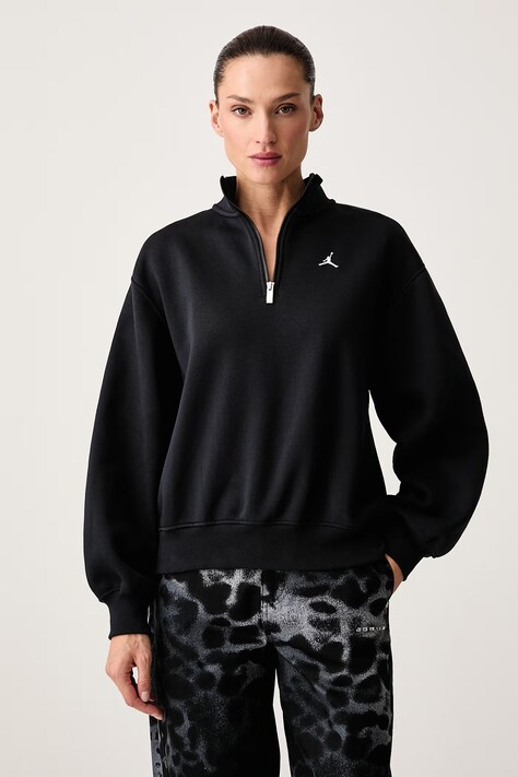 Jordan Hanorac pentru femei cu bumbac Brooklyn Fleece negru IV7533.010