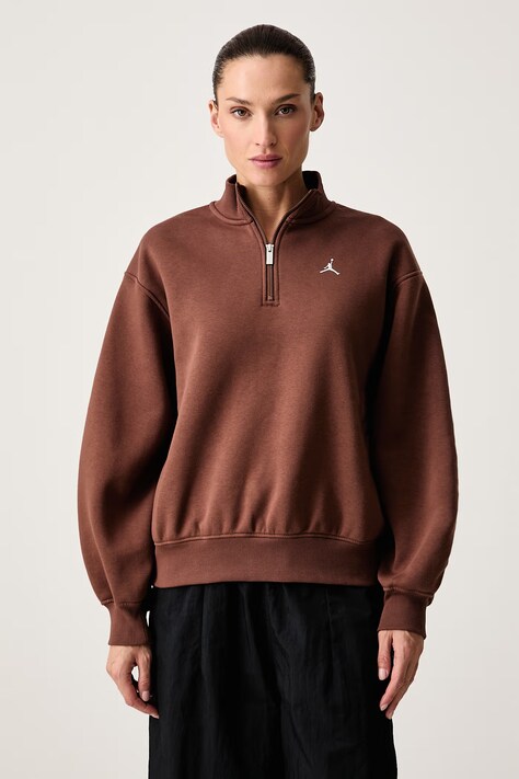 Jordan Bluza damska z bawełną Brooklyn Fleece brązowa IV7533.265