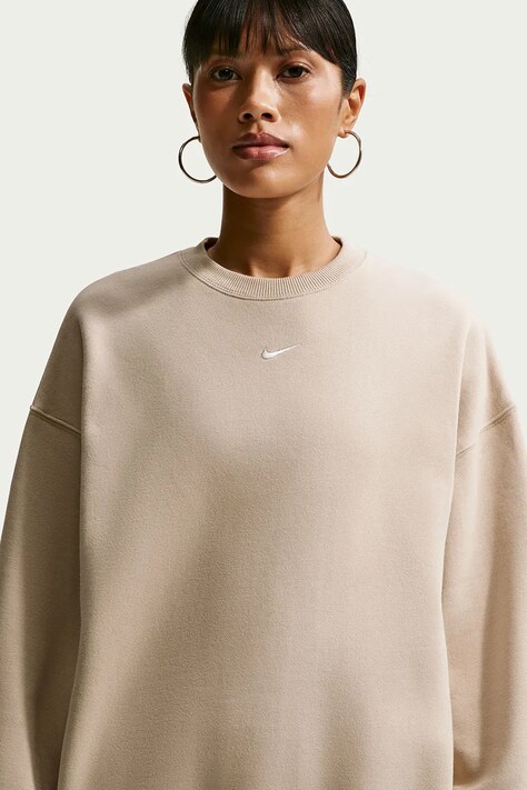Nike Sportswear Bluza oversize damska z bawełną Studio Fleece beżowa IM8082.236
