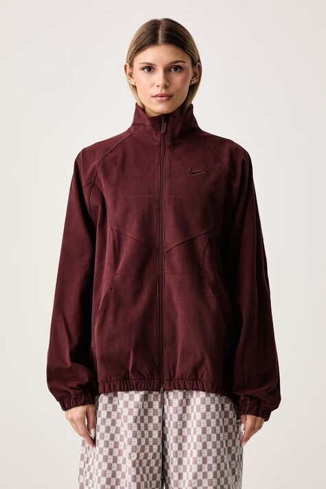 Nike Sportswear Bunda oversize dámska menčestrová burgundská IM8444.658