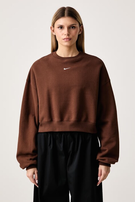 Nike Sportswear Dukserica za žene s pamukom Studio Fleece smeđa IM8497.259