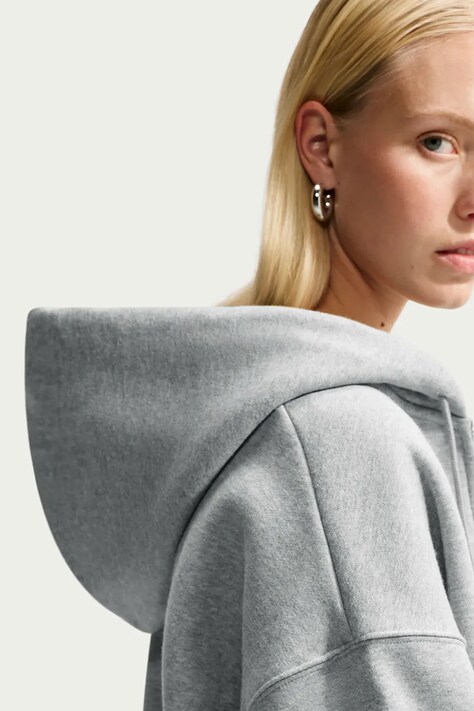 Nike Sportswear Bluza rozpinana z kapturem damska z bawełną Studio Fleece szara IM8499.063