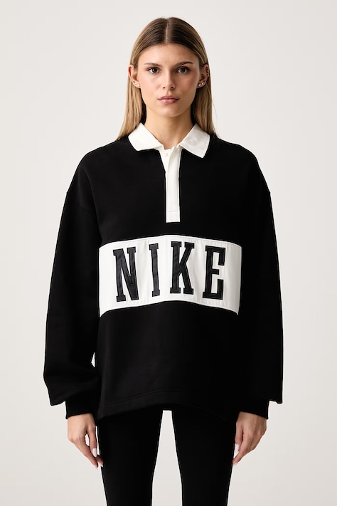 Nike Sportswear Longsleeve damski z bawełną Studio Fleece czarny IU1135.001