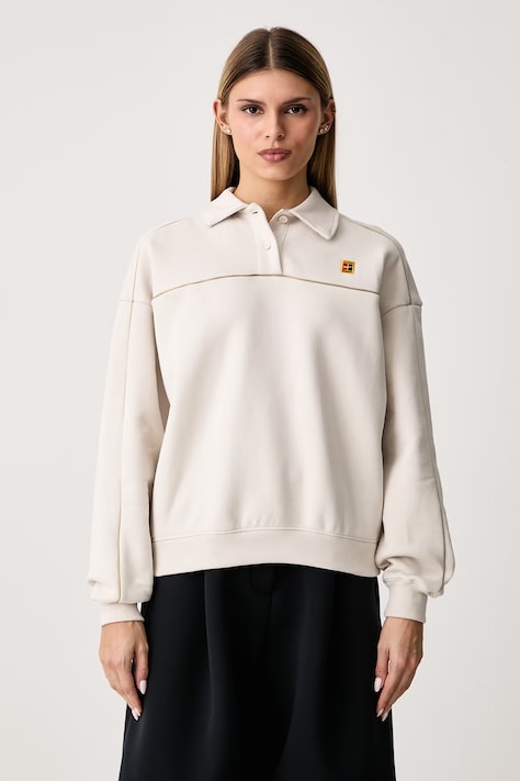 Nike Sportswear Bluza damska z bawełną NikeCourt beżowa IU3253.104