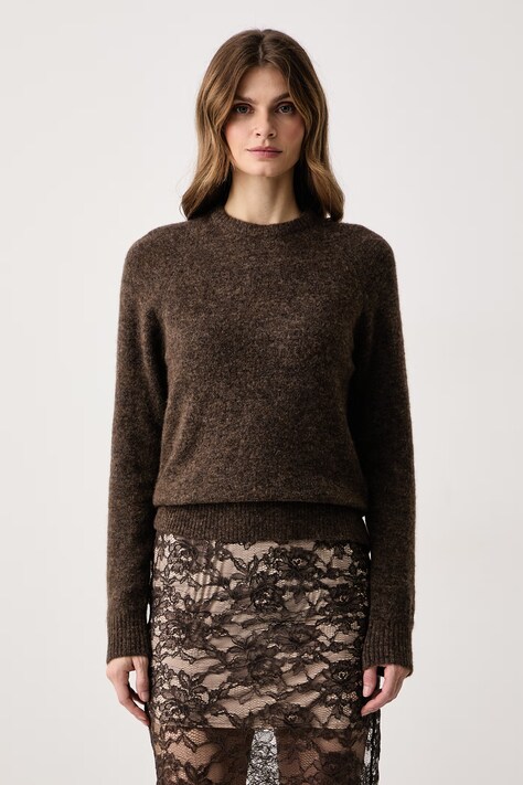 MC2 Saint Barth Sweter damski z wełną brązowy AMM0001