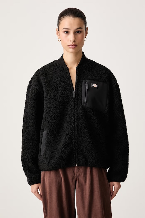 Dickies Ζακέτα με φερμουάρ γυναικεία φλις μαύρη DK0A88BNBLK1