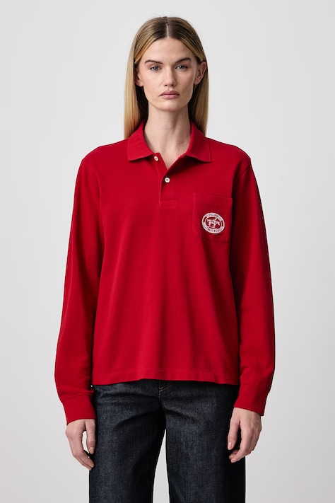 Sporty & Rich Longsleeve damski bawełniany Riding Club czerwony TO08685244RE15