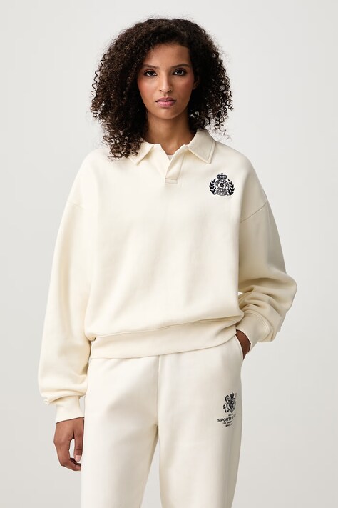 Sporty & Rich NY Crest bluza bawełniana damska beżowa ST10785243WH06