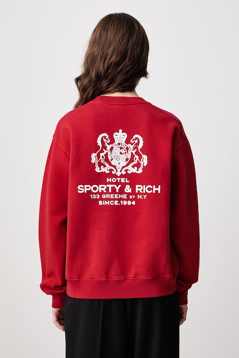 Sporty & Rich SR Hotel bluza oversize bawełniana damska czerwona ST10385276RE15