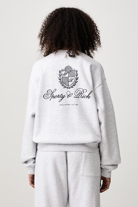 Sporty & Rich Club Script bluza bawełniana damska szara ST10385274GY03