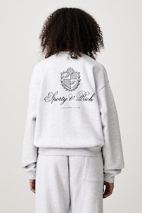 Sporty & Rich Club Script bluza bawełniana damska szara ST10385274GY03