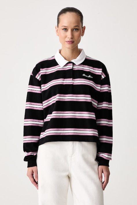 Guess Jeans Longsleeve damski bawełniany niebieski W6BP07 K5473