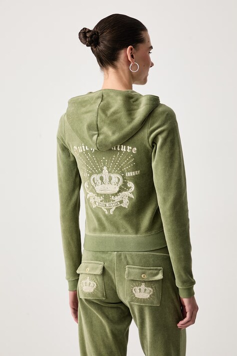 Juicy Couture кофта на застібці з капюшоном жіноча з бавовною REGAL REBELLE ROBYN — фото 3