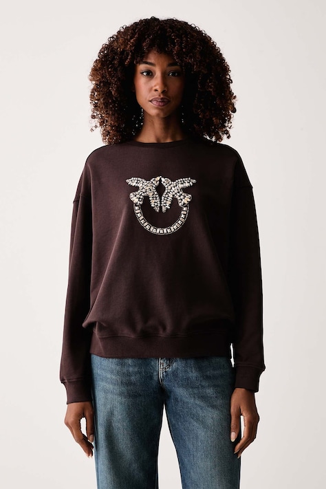 Pinko Bluza damska bawełniana brązowa 100534 A3JQ