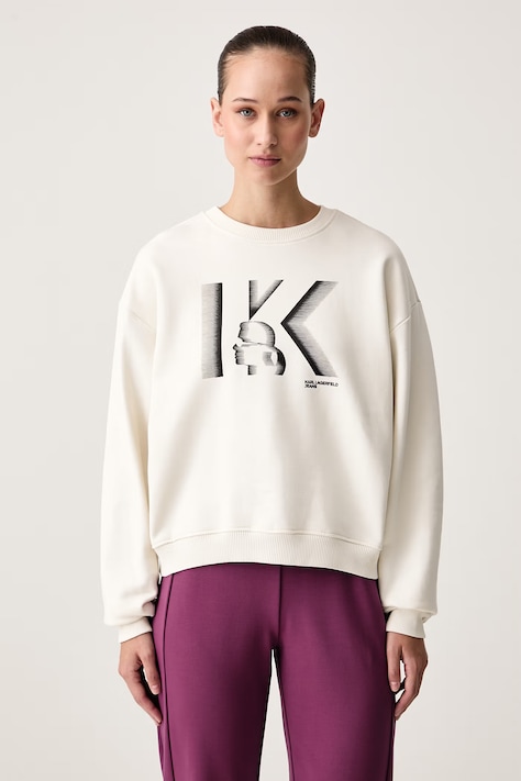 Karl Lagerfeld Jeans Mikina dámská bavlněná béžová B4W20027